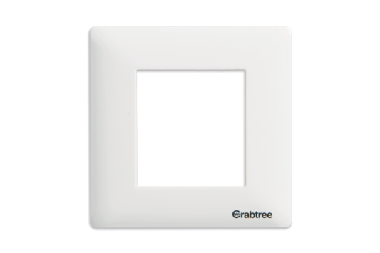 Havells Athena 2M Cover Plate Pure White | Modular Cover Frame with Glossy Finish
