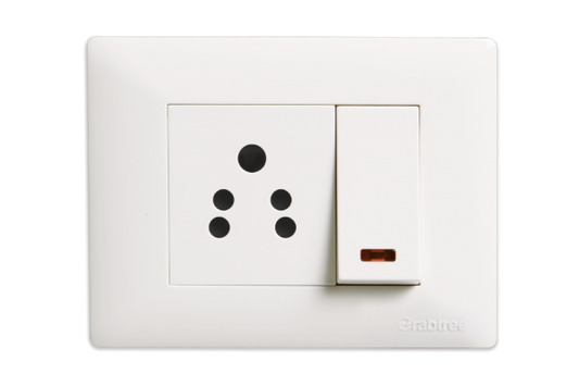 Havells Athena 3M Cover Plate Pure White | Modular Cover Frame with Glossy Finish