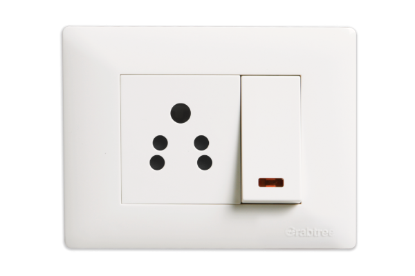 Havells Athena 3M Cover Plate Pure White | Modular Cover Frame with Glossy Finish