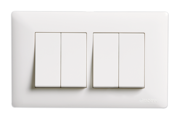 Havells Athena 4M Cover Plate Pure White | Modular Cover Frame with Glossy Finish