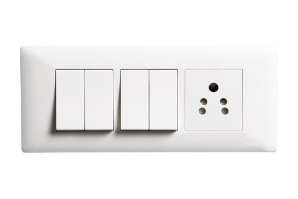 Havells Athena 6M Cover Plate Pure White | Modular Cover Frame with Glossy Finish