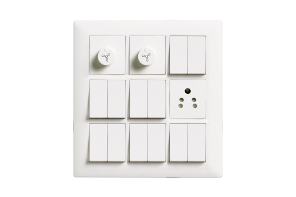 Havells Athena 18M Cover Plate Pure White | Modular Cover Frame with Glossy Finish