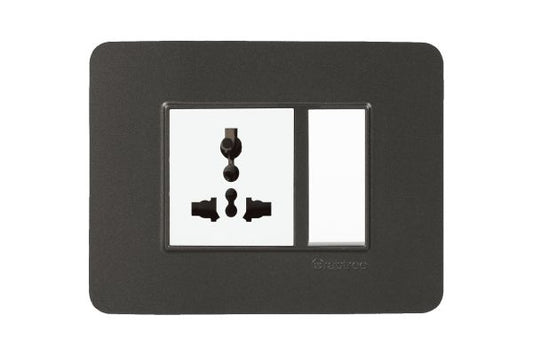 Havells Signia 3M Front Plate with Pillar | Embossed Modular Cover Frame with Soft Corners