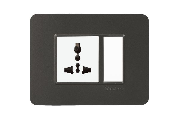 Havells Signia 3M Front Plate with Pillar | Embossed Modular Cover Frame with Soft Corners