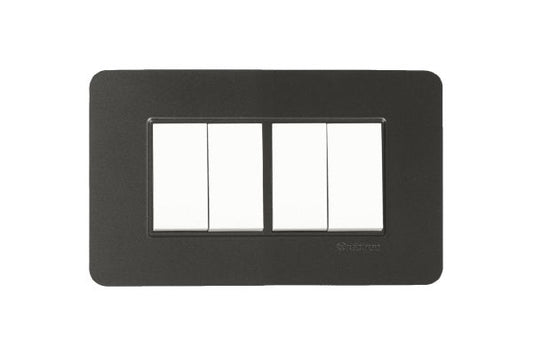 Havells Signia 4M Front Plate with Pillar | Elegant Modular Cover Frame for Switchboards