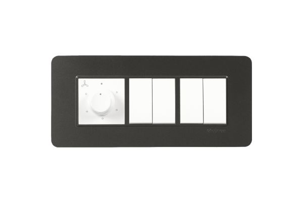 Havells Signia 6M Front Plate with Pillar | Embossed Modular Cover Frame for Switchboards