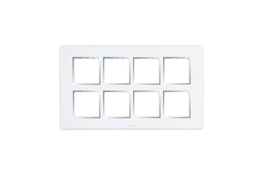 Havells Fabio Frameio 16M Front Plate White | Modular Cover Frame with Premium Chrome Finish Bezel