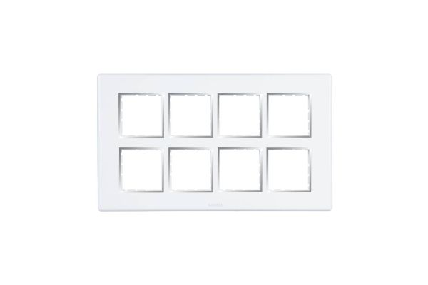 Havells Fabio Frameio 16M Front Plate White | Modular Cover Frame with Premium Chrome Finish Bezel