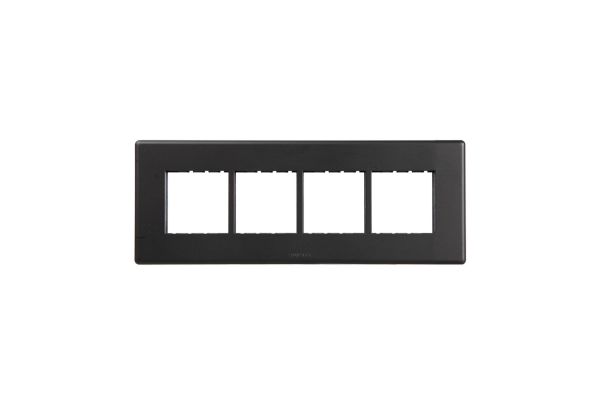 Havells Fabio 8M Front Plate Horizontal Matt Black | Slim Modular Cover Frame with Front Loading Design
