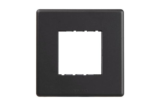 Havells Fabio 2M Front Plate Matt Black | Slim Modular Cover Frame with Front Loading Design