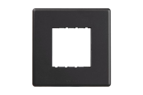 Havells Fabio 2M Front Plate Matt Black | Slim Modular Cover Frame with Front Loading Design