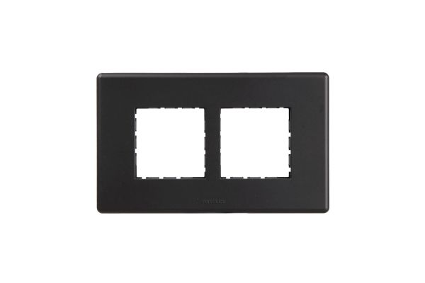 Havells Fabio 4M Front Plate Matt Black | Slim Modular Cover Frame with Front Loading Design
