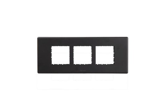 Havells Fabio 6M Front Plate Matt Black | Slim Modular Cover Frame with Front Loading Design