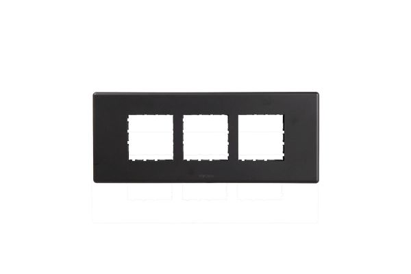 Havells Fabio 6M Front Plate Matt Black | Slim Modular Cover Frame with Front Loading Design