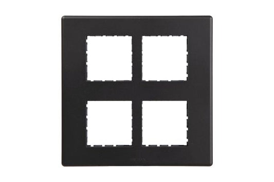 Havells Fabio 8M Front Plate Vertical Matt Black | Slim Modular Cover Frame with Front Loading Design