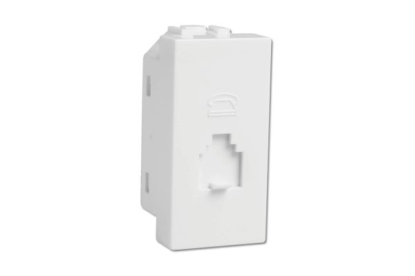 Havells Coral Telephone Socket 5V DC Pure White | Modular Communication Module