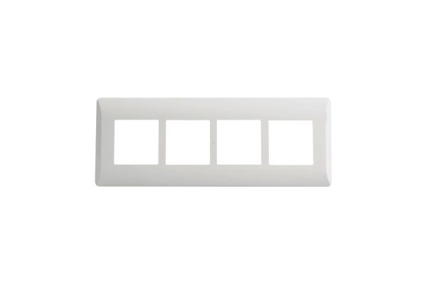 Havells Coral 8M Horizontal Cover Plate AHLPLCWH08 | Pure White Glossy Cover Frame