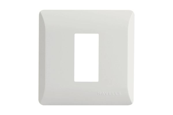 Havells Coral 1M White Plate AHLPLCWV01 | Pure White Glossy Cover Frame