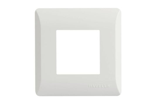 Havells Coral 2M White Plate AHLPLCWV02 | Pure White Glossy Cover Frame