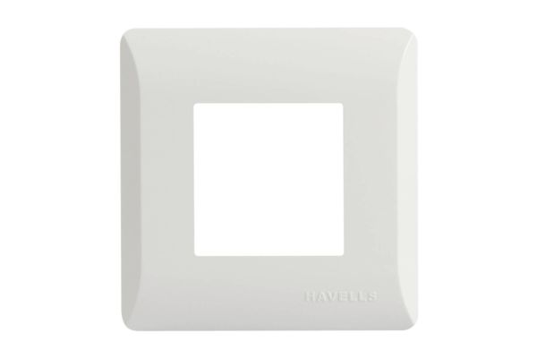 Havells Coral 2M White Plate AHLPLCWV02 | Pure White Glossy Cover Frame