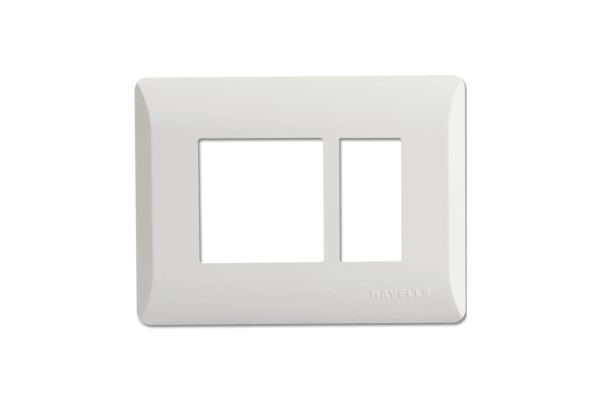Havells Coral 3M White Plate AHLPLCWV03 | Pure White Glossy Cover Frame