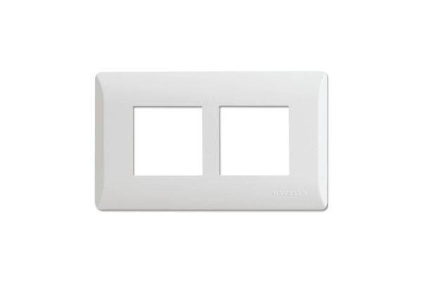 Havells Coral 4M White Plate AHLPLCWV04 | Pure White Glossy Cover Frame