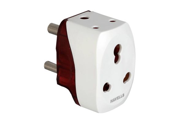 Havells 6A/16A 3 Pin Adaptor AHNMUXW163 | Multipurpose Plug Adaptor with LED Indicator