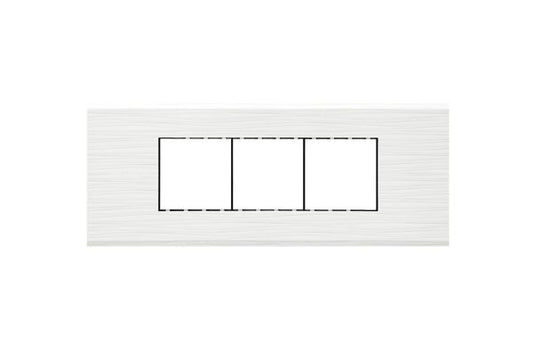 Havells Fabio 8M Horizontal Outer White Plate | Glossy Modular Cover Frame for Switchboards