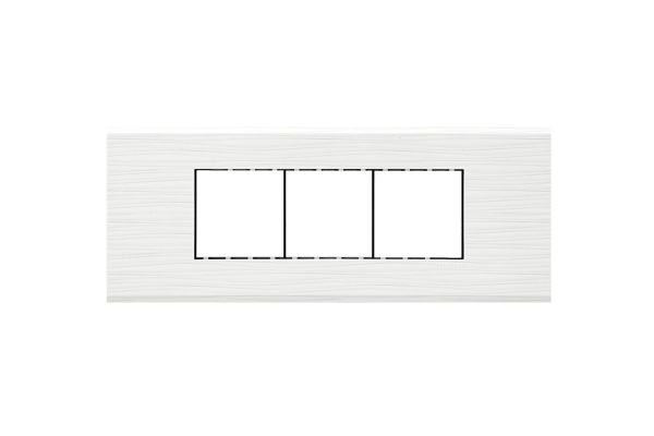 Havells Fabio 8M Horizontal Outer White Plate | Glossy Modular Cover Frame for Switchboards