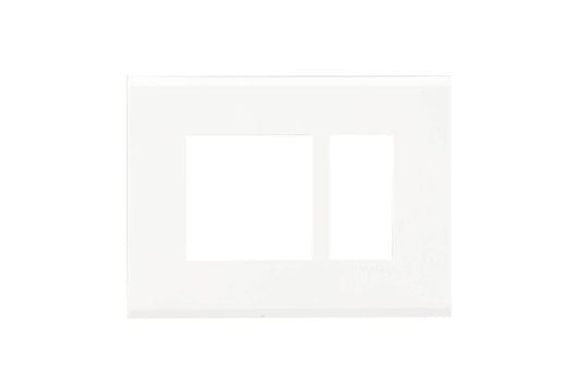 Havells Fabio 3M Outer White Plate | Glossy Modular Cover Frame for Switchboards