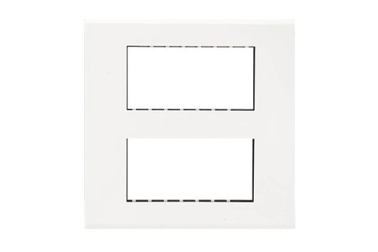 Havells Fabio 8M Vertical Outer White Plate | Glossy Modular Cover Frame for Switchboards