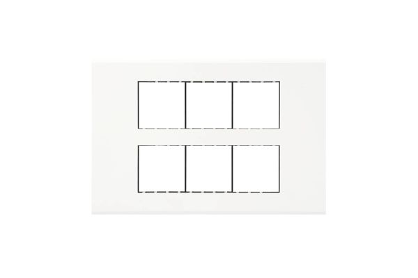Havells Fabio 12M Outer White Plate | Glossy Modular Cover Frame for Switchboards