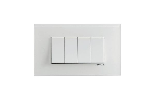 Havells Fabio 4M Outer White Acrylic Plate | Plexy Glass Modular Cover Frame