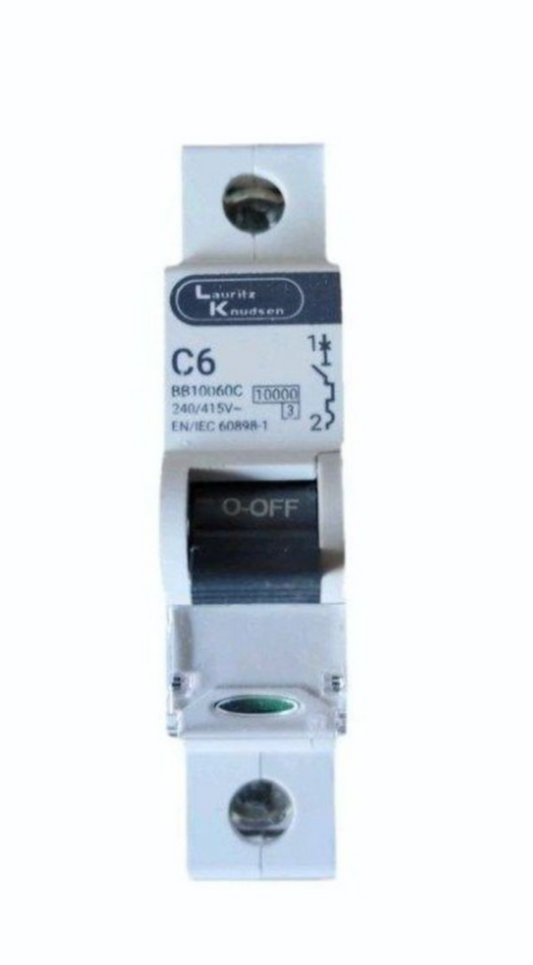 Lauritz Knudsen (Formerly L&T Switchgear Business) 6A Single Pole MCB – 1 Module BB10060C