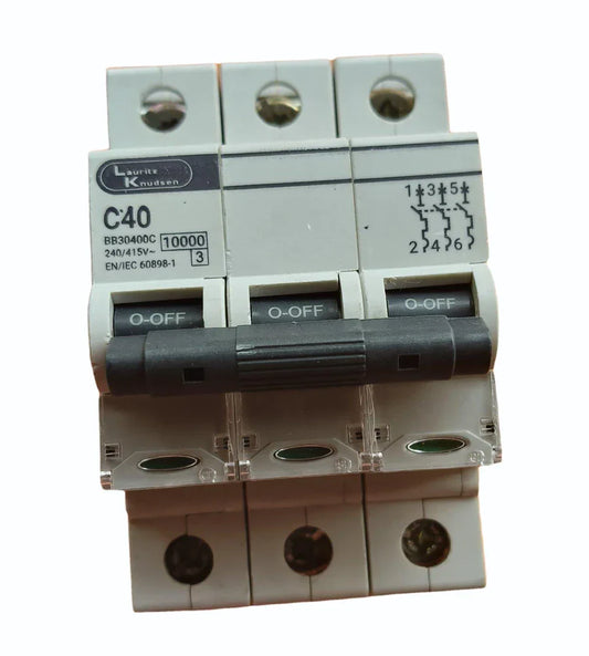 Lauritz Knudsen (Formerly L&T Switchgear Business) 40A 3 Pole MCB 10kA – BB30400C