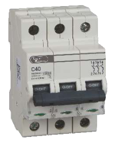 Lauritz Knudsen (Formerly L&T Switchgear Business) 63A MCB 3 Pole C-Curve – 3 Module BB30630C