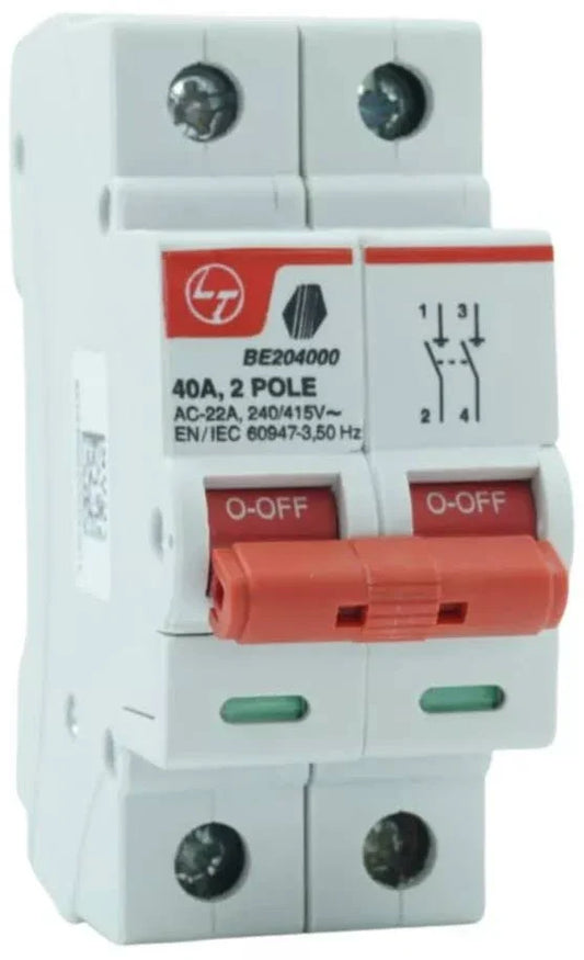 MKSR 63A Double Pole Isolator – 2 Module – White (BE206300)