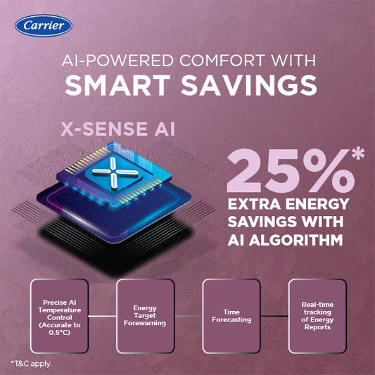 Carrier XCEED Edge GXi Wi-Fi 2.0 1 Ton 3 Star Alpha HybridJet Inverter R32 Split Air Conditioner CAI12XD3R36W0