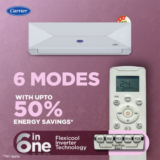 Carrier XPERT Edge GXi 1.5 Ton 3 Star Alpha HybridJet Inverter R32 Split Air Conditioner FlexiCool CAI19PE3R36F0
