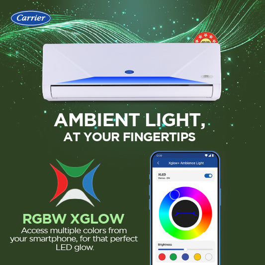 Carrier Xceed Lumo AL GXi Wi-Fi 2.0 2 Ton 5 Star Alpha HybridJet Inverter R32 Split Air Conditioner with Ambient RGB Lighting Smart Connect CAI24XA5R36W0
