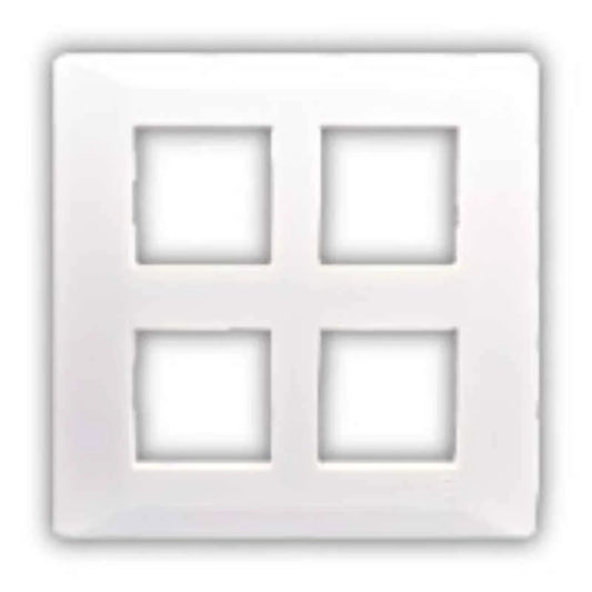 MKSR 8 Module Square Cover Plate with Grid Frame – White (CB91208FW00)