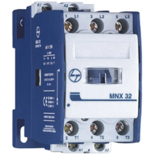 Lauritz Knudsen (Formerly L&T Switchgear Business) MNX 32 3 Pole Power Contactor – 32A AC3, 55A AC1, Frame Size 2, 240V Coil – Cat No. CS94111BOOO