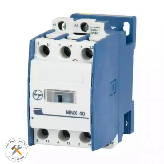 Lauritz Knudsen (Formerly L&T Switchgear Business) MNX 40 3 Pole Power Contactor – 40A AC3, 55A AC1, 415V Coil, Frame Size 2 – Cat No. CS94190DOOO