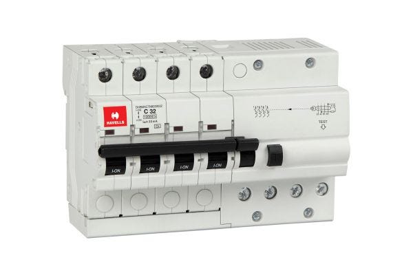Havells RCBO A Type TPN 4M 30mA 32A DHBMACTN8030032 | Earth Leakage & Overcurrent Protection