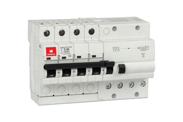 Havells RCBO A Type TPN 4M 100mA 63A DHBMACTN8100063 | Earth Leakage & Overcurrent Protection