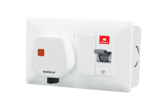 Havells DBOXx MCB Protected Socket 20A DHDMCSN0251020 | 4 Module Sheet Steel Enclosure Combo