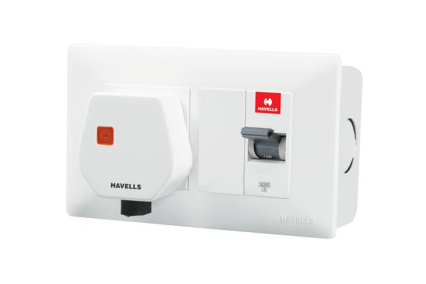 Havells DBOXx MCB Protected Socket 20A DHDMCSN0251020 | 4 Module Sheet Steel Enclosure Combo