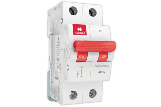 Havells Isolator DP 40A Double Pole DHMGIDPX040 | Switch Disconnector with Manual Operation
