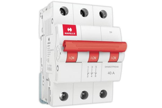Havells Isolator TP 40A Three Pole DHMGITPX040 | Switch Disconnector with Manual Operation