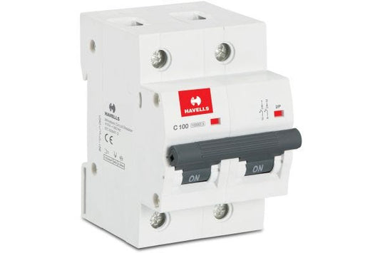 Havells Higher Rating MCB DP 100A C Curve Double Pole DHMJCDPF100 | Industrial & Commercial Circuit Protection